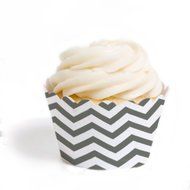 Dress My Cupcake Standard Cupcake Wrappers, Chevron, Orange, Set of 12