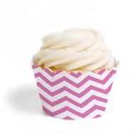 Dress My Cupcake Standard Cupcake Wrappers, Chevron, Orange, Set of 12 N2