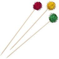 Pom Pom Picks Cake Decorates, 3 Colors, Set of 18