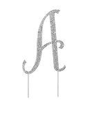 Letter L Rhinestone Crystal Cake Topper Silver, Numbers, Letters for Wedding, Birthday, Anniversary, Party. Shine... N17