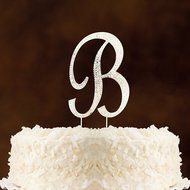 Letter L Rhinestone Crystal Cake Topper Silver, Numbers, Letters for Wedding, Birthday, Anniversary, Party. Shine... N22