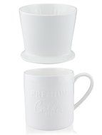 Pour Over Coffee Dripper - with Bonus Porcelain Mug, Black - by Sweese N5