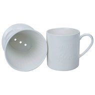 Pour Over Coffee Dripper - with Bonus Porcelain Mug, Black - by Sweese N6