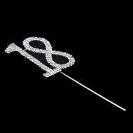 18th Anniversary Birthday Party Rhinestone Cake Topper