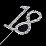 18th Anniversary Birthday Party Rhinestone Cake Topper N2