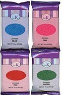 CK Products 16 Ounce Jimmies/Sprinkles Bag, Red, Green,Blue, Pink