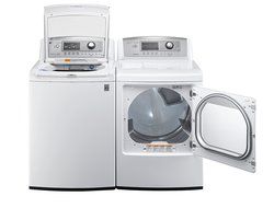 LG H/E Ultra Large Capacity H/E Top Load Laundry Pair with WaveForce Technology WT5070CW DLEX5170W (ELECTRIC Dryer) N4