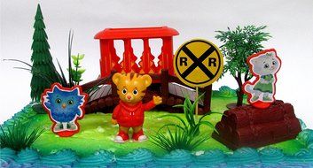 DANIEL TIGER&#039;S NEIGHBORHOOD 10 Piece Birthday CAKE Topper Set, Featuring Daniel Tiger, Katerina Kitty Cat and...