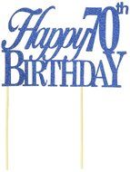 All About Details Blue Happy-70th-birthday Cake Topper
