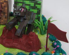 MINECRAFT 14 Piece Birthday CAKE Topper Set Featuring Random Minecraft Figures and Decorative Themed Accessories... N2