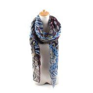 TR.OD Voile Women Diamond Flower Print Scarf Shawl Wrap Long
