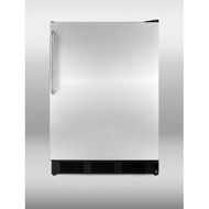 Summit AccuCold FF7B-SSTB 24" 5.5 cu. ft. Commercially Approved Compact Refrigerator with Adjustable Glass Shelves...