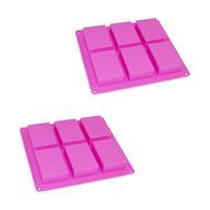 ALEKO 2SFC05 Rectangle Silicone Bread Mold Tray with 6 Bread Holes, Set of 2, Purple N2