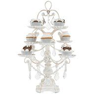 &#039;Madeleine Collection&#039; 12 Piece Cupcake Stand, Dessert Display Tower with Crystal Dangles (White) N8