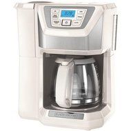 12-Cup, Mill and Brew, Programmable Coffee Maker With Grinder, White N2