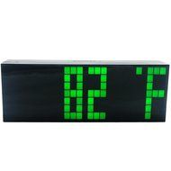 T Tocas Large Big Number LED Snooze Wall Desk Alarm Clock Thermometer Calendar (Green) N7