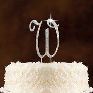 Letter L Rhinestone Crystal Cake Topper Silver, Numbers, Letters for Wedding, Birthday, Anniversary, Party. Shine... N27