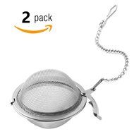 Zelta Premium Stainless Steel 2" Mesh Tea Ball Infusers Filter Strainer Interval Diffuser with Extended Chain,... N2