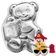 Wilton Cake Pan: Teddy Bear with Block (2105-8257, 1995)