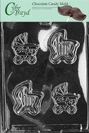 Cybrtrayd B040 Baby Carriage Pour Box Baby Chocolate Candy Mold