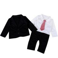Baby Boy Jacket,Laimeng Baby Boy Gentleman Suit Rompers Jumpsuit +Coat Jacket Kids Clothes (90, Khaki) N7