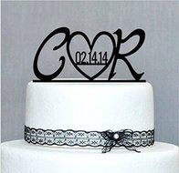 Personalized Custom Mr &amp; Mrs Wedding Cake Topper with Your Last Name Initial Wedding Cake Decor N2
