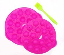 18 Silicone Ball Shaped Pop Cupcake Mold , Lollypop Sticks Baking Tray for Baking Hard Candy Chocolate with Silicone...