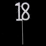 18th Anniversary Birthday Party Rhinestone Cake Topper N3