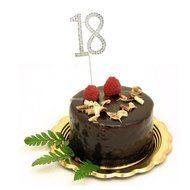 18th Anniversary Birthday Party Rhinestone Cake Topper N4