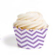 Dress My Cupcake Standard Cupcake Wrappers, Chevron, Orange, Set of 12 N4
