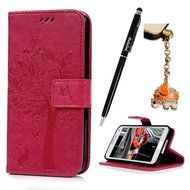 S5 Case,Samsung Galaxy S5 Case (i9600) - Wallet Embossed Flower Tree PU Leather Soft TPU Inner Cover with Magnetic... N8