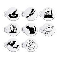 Sher 8pcs Halloween Stencil for Cookie Stencil Fondant Cake Decorating Tool Cupcake Stencil N3