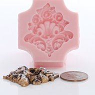 Medallion Scroll Work Silicone Mold Food Safe Fondant, Chocolate, Candy, Cream Cheese Mint, Resin, Polymer Clay... N2