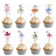 M2cbridge 48 Pack Ballerina Fairy Cupcake Toppers Cupcake Sticks Food Flags for Weddings or Parties (12 Bride+...