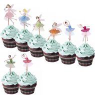 M2cbridge 48 Pack Ballerina Fairy Cupcake Toppers Cupcake Sticks Food Flags for Weddings or Parties (12 Bride+... N2