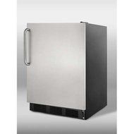 Summit AccuCold FF7B-SSTB 24" 5.5 cu. ft. Commercially Approved Compact Refrigerator with Adjustable Glass Shelves... N2