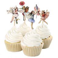 BETOP HOUSE Set of 24 Pieces Fairy Flower Theme Party Decorative Cupcake Topper Girl Birthday Party