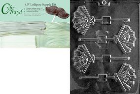 Cybrtrayd W030 Fan Lolly Wedding Chocolate Candy Mold