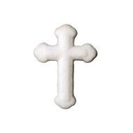 Lucks Dec-Ons Decorations Molded Sugar/Cup-Cake Topper, White Cross, 1.25 Inch, 12 Count