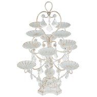 'Madeleine Collection' 12 Piece Cupcake Stand, Dessert Display Tower with Crystal Dangles (White) N13