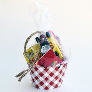 Cupcake Wrappers, Vintage Baby Blue Gingham, Rustic Red Checker, Confetti Couture Party Supplies, 36