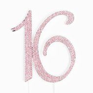16 Cake Topper 16th Birthday Party Supplies Crystal Rhinestone Decoration (Gold) N3