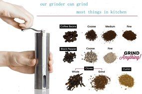 Fly Skyline Stainless Steel Manual Coffee Grinder Perfect Coffee Grinder for French Press, Espresso or as a Spice... N4