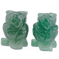 JOVIVI 1pc Natural Carved Gemstones Owl Figurine 1.5'' Room Decoration, with Gift Box (Tiger Eye)