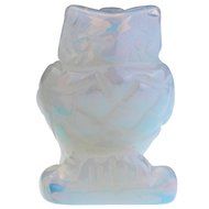 JOVIVI 1pc Natural Carved Gemstones Owl Figurine 1.5'' Room Decoration, with Gift Box (Tiger Eye) N2