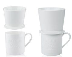 Pour Over Coffee Dripper - with Bonus Porcelain Mug, Black - by Sweese N10