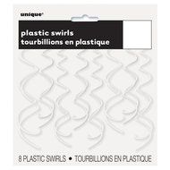 Plastic Hanging Swirl Decorations, 26&quot;, Light Blue, 8 Count N4