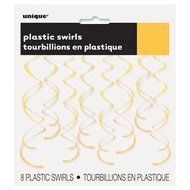 Plastic Hanging Swirl Decorations, 26&quot;, Light Blue, 8 Count N5