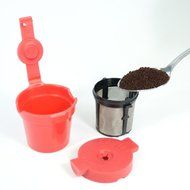 Ez Way Pod Refillable Filter, K-cup, Filter for Keurig, Reusable Keurig Brewer. 1-count (Red) N4