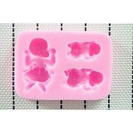 Y&amp;XL&amp;H Three Baby Baking Fondant Cake Chocolate Candy Mold,L8cmW6.3cmH1.6cm N2